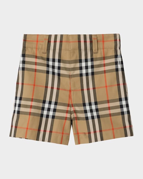 Burberry Boy's Oscar Check Cotton Shorts, Size 6M-2 | Neiman Marcus