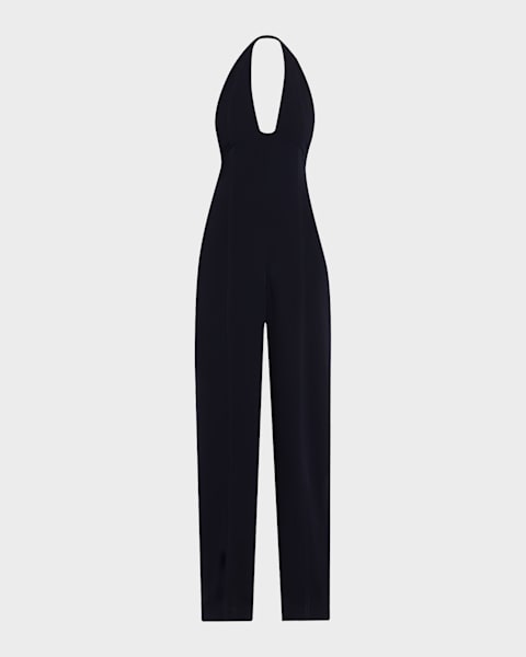 デニムサロペット♡SPICK  AND  SPAN。スナイデル、ザラ、ムルーア。 ALICE + OLIVIA Noemi Backless Halter Denim Jumpsuit | Neiman Marcus