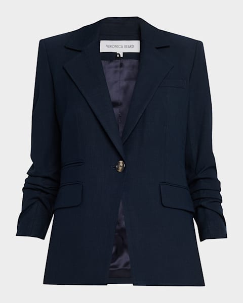 Saint Laurent Wool Gabardine Double-Breasted Jacket | Neiman Marcus
