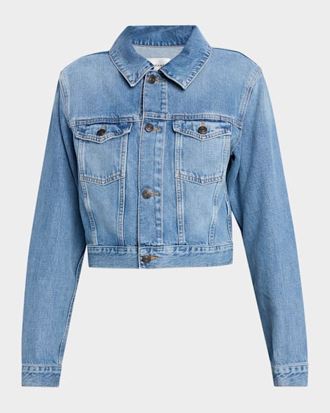 FRAME Vintage Cropped Denim Jacket | Neiman Marcus