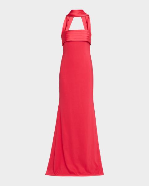 Hutch Bromley Strapless Pleated Tulle Gown