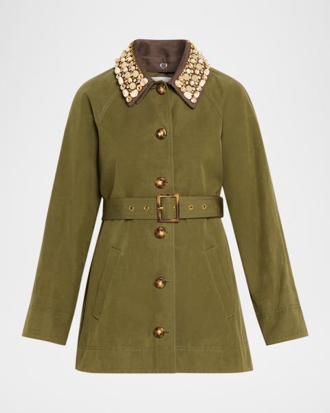 Rails Lucien Gingham Gabardine Trench Coat | Neiman Marcus