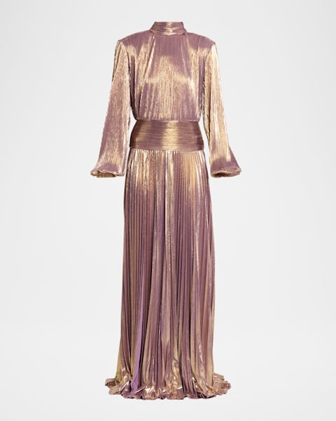oscar de la renta gold lame dress SOLD Oscar de la Renta Gold Silk Lame Evening Gown Button Back Sable C –  Palm Beach Vintage main image 1