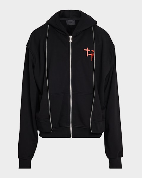 Moose Knuckles Men's Linden Bunny Icon Zip Hoodie | Neiman Marcus