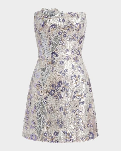 LoveShackFancy Aluria Sequined Mini Dress | Neiman Marcus