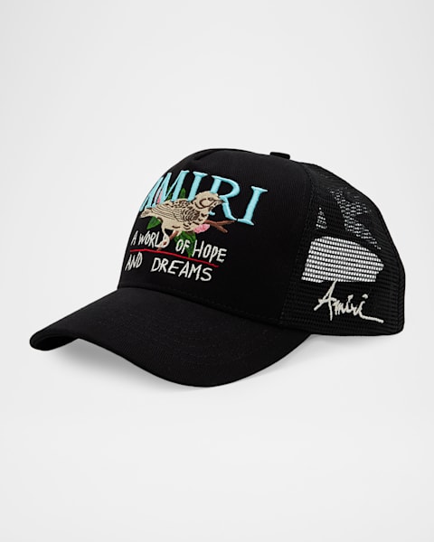 Amiri Men's Crystal 3 Star Trucker Hat | Neiman Marcus