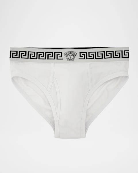 Versace Two-Pack Greca Border Long Boxer Trunks | Neiman Marcus