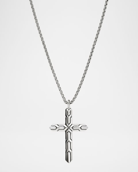Konstantino Men's Two-Tone Bloodstone Cross Pendant | Neiman Marcus