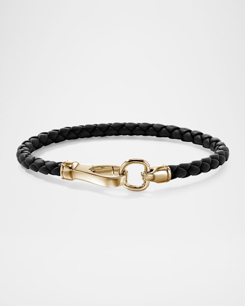 Versace Men's La Greca Leather Wrap Bracelet | Neiman Marcus