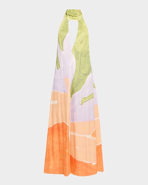 Cinq a Sept Kaily Twisted Jersey Halter Maxi Dress | Neiman Marcus