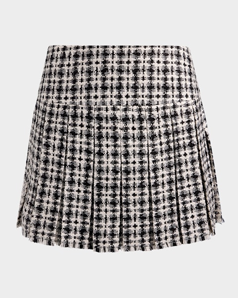 Alice + Olivia Emilie Embellished Tweed Mini Skort | Neiman Marcus