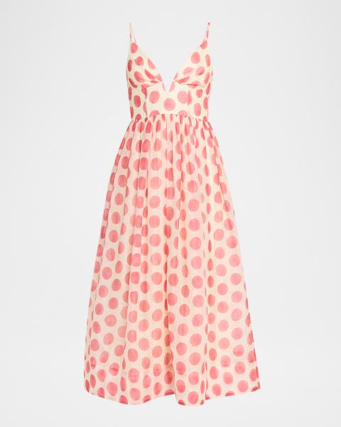 ALEMAIS Acacia Linen Midi Sundress | Neiman Marcus