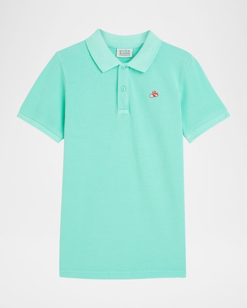Burberry Boy's Johane Check-Collar Polo Shirt, Size 3-14 | Neiman