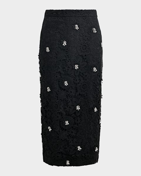 A.L.C. Olivia Polka-Dot Crepe and Lace Maxi Skirt | Neiman Marcus