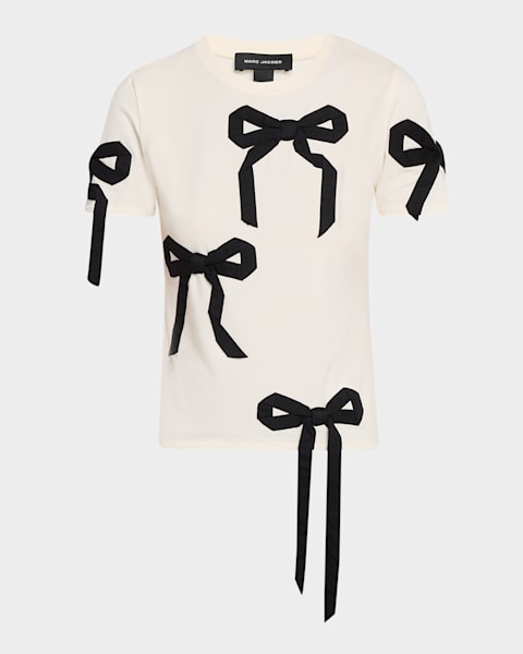 Marc Jacobs Blurred Floral Bow Top | Neiman Marcus