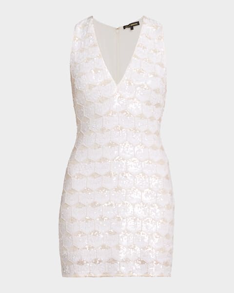 slim fit dress slacks Eira Gown In Chevron Sequin