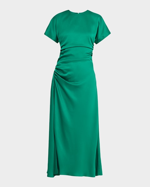 Tadashi Shoji One-Shoulder Shirred Ruffle Gown | Neiman Marcus