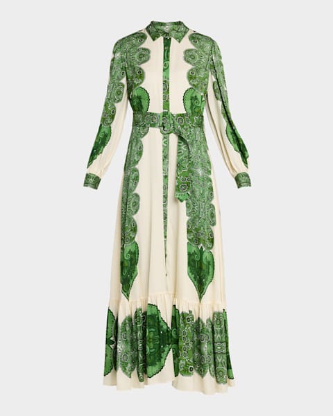Elie Tahari The Mave Mixed Media Midi Dress | Neiman Marcus