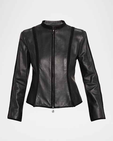 Emporio Armani Knit Jacket w/ Asymmetrical Overlap | Neiman Marcus