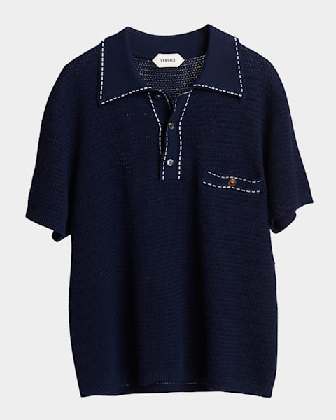 NN.07 Men's Darren Boucle Polo Cardigan | Neiman Marcus