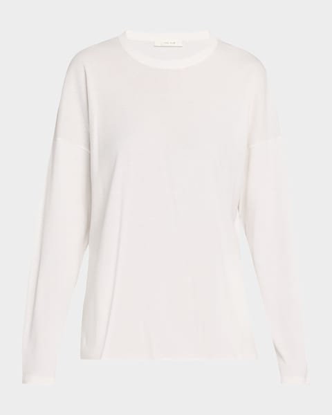 THE ROW Anapolis Turtleneck Cashmere Jersey Long-Sleeve Top