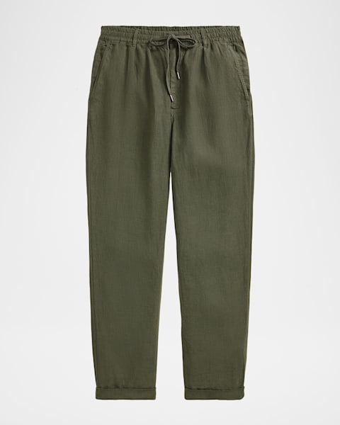 Theory Men's Curtis Drawstring Motion Wool Pants | Neiman Marcus