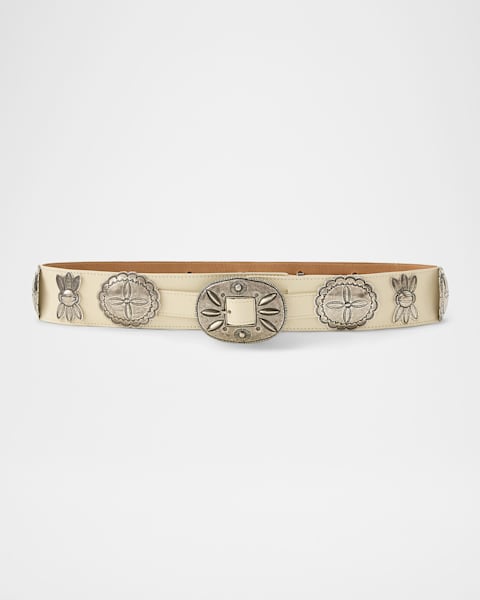 Ralph Lauren Collection Casted Concho Leather Belt | Neiman Marcus