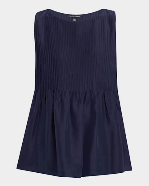 Eileen Fisher Scoop-Neck Silk Jersey Tank Top | Neiman Marcus