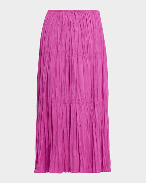FABIANA FILIPPI Straight Lace-Hem Knit Midi Skirt | Neiman Marcus