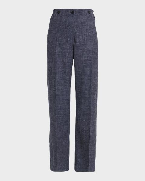 Giorgio Armani Silk Wide-Leg Trousers | Neiman Marcus