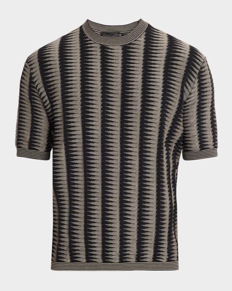 Prada Men's Striped Cotton-Linen Knit Sweater | Neiman Marcus