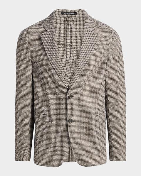 Emporio Armani Men's Cotton Textured Knit Blazer | Neiman Marcus