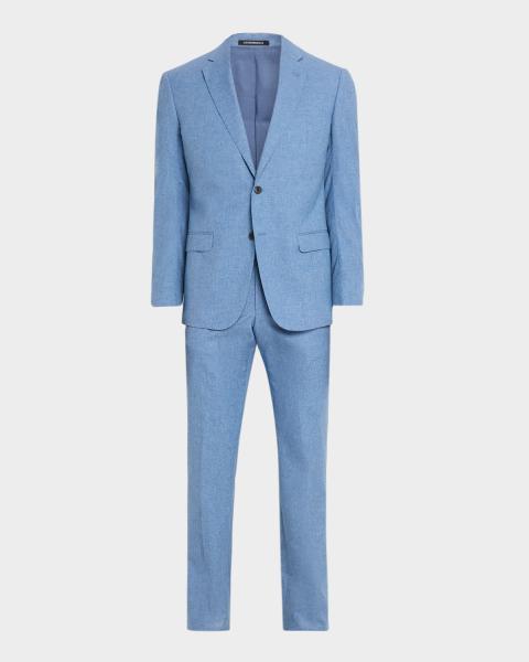 Giorgio Armani Men's Super 150s Striped Peak-Lapel Classic Fit
