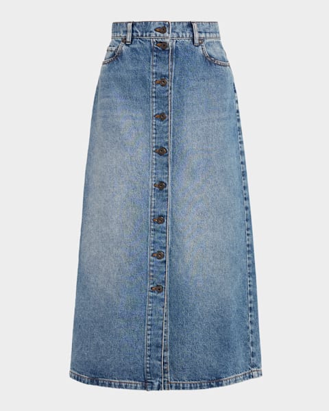 Cinq a Sept Denim Fringe-Trim Mini Skirt | Neiman Marcus