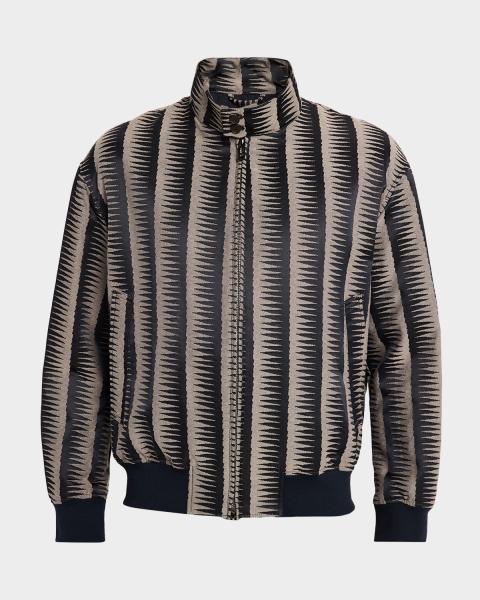 Emporio Armani Men's Oversized-Pocket Leather Bomber Jacket