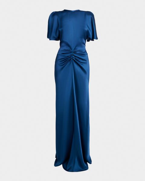 Victoria Beckham Twisted Cutout Long-Sleeve Gown | Neiman Marcus