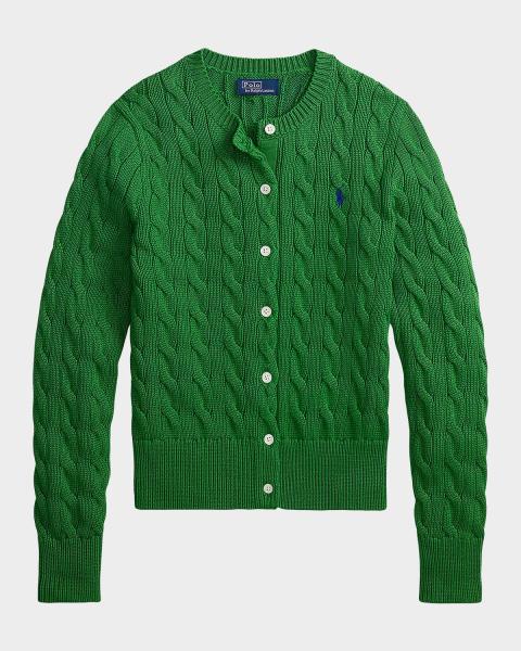 Polo Ralph Lauren Cable-Knit Cotton Cardigan | Neiman Marcus