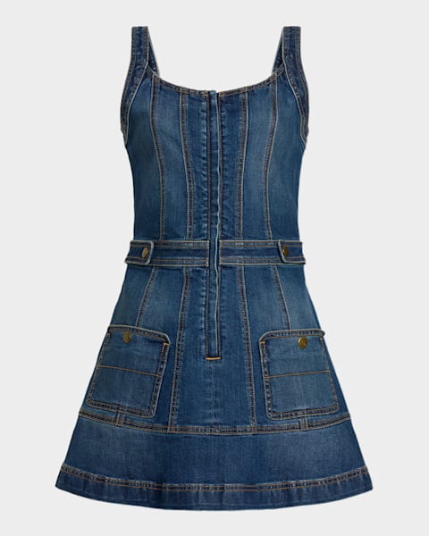 Ramy Brook Alexi Metallic Blouson Halter Mini Dress | Neiman Marcus