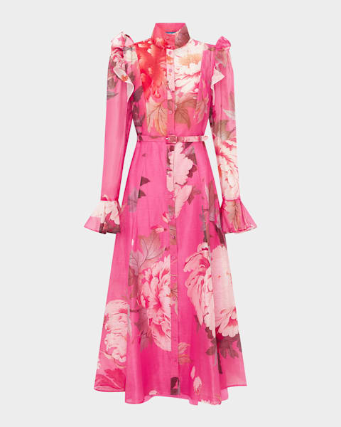 fitted lace wedding dress Leo Lin Rayna Appliqué Floral Bustier Maxi Dress - Pear Blossom main image 0