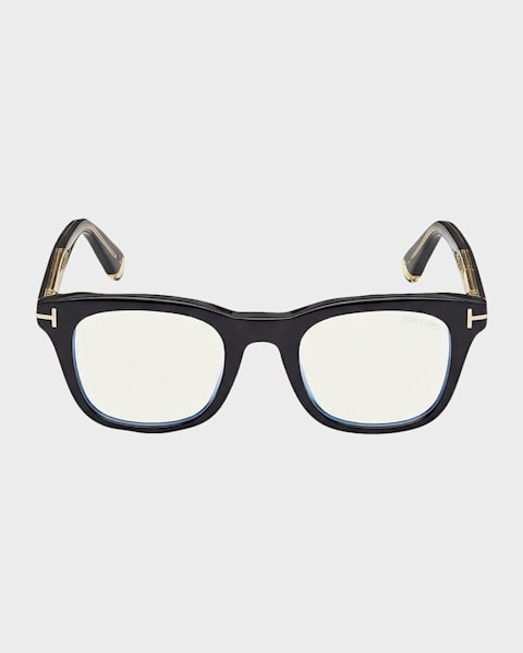TOM FORD Square Acetate Optical Glasses, Gray | Neiman Marcus
