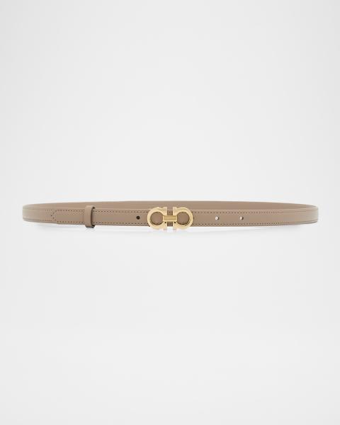 Ferragamo Gancini-Buckle Reversible Leather Belt | Neiman Marcus display picture 1