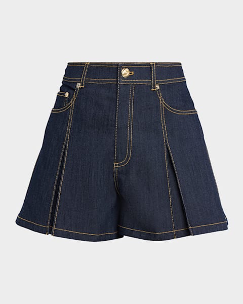 Cinq a Sept Ceil Crochet Denim Shorts | Neiman Marcus