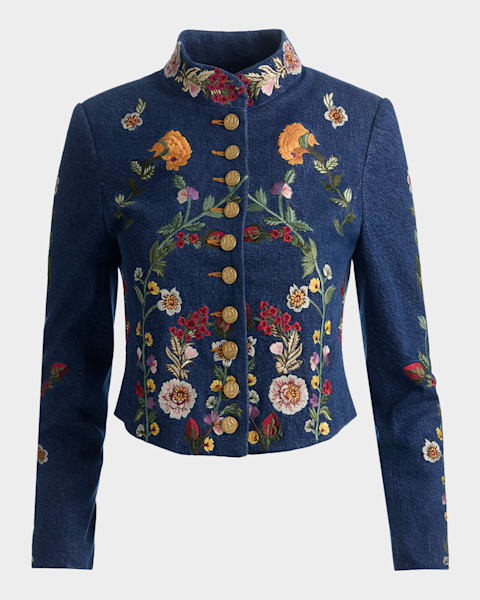 ALICE + OLIVIA Hyde Cropped Vegan Leather Jacket | Neiman Marcus