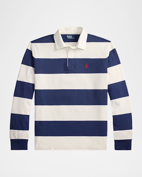 Polo Ralph Lauren Men's Stripe Jersey Rugby Shirt | Neiman Marcus