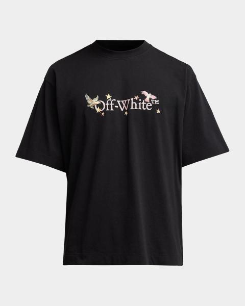 Amiri Men's Crystal-Embellished Logo Cotton T-Shirt | Neiman Marcus