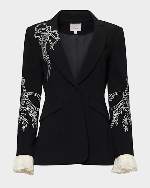 Cinq a Sept Roxie Blazer w/ Lace | Neiman Marcus