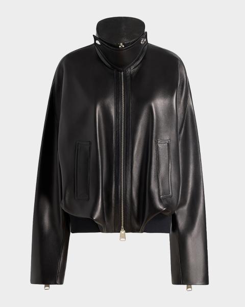 Isabel Marant Aneli Asymmetric Double Denim Bomber Jacket | Neiman