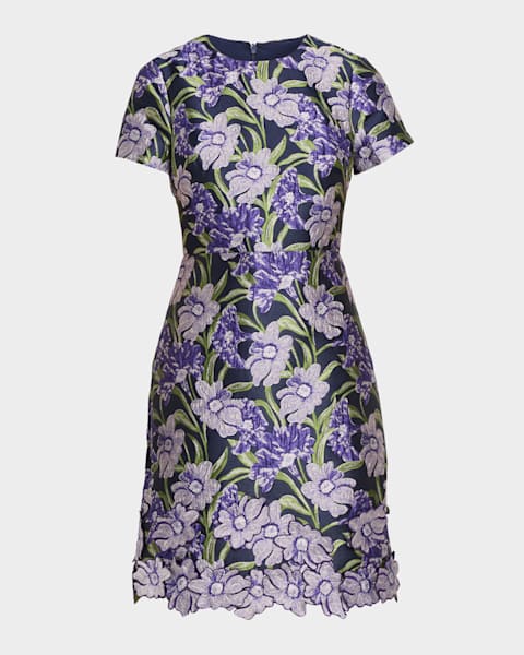 Theia Gia Beaded-Shawl Bodycon Midi Dress | Neiman Marcus