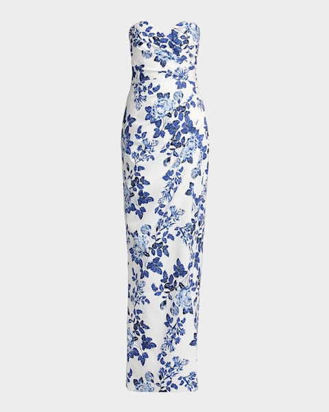 mens blue dress pants outfit BCBGMAXAZRIA NWT Amber Aqua Floral Print Strapless Cocktail Dress Size –  alineconsignment main image 0