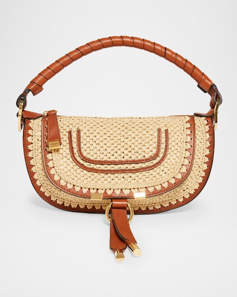 Chloe Marcie Large Double Carry Satchel in Grained Leather